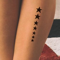 tatouage éphémère étoiles noires