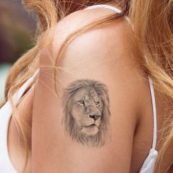 tatouage éphémère lion