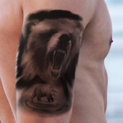 tatouage éphémère ours féroce