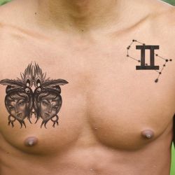 Tatouage éphémère signe zodiaque gémeaux