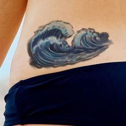 tatouage éphémère vagues