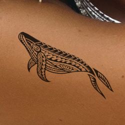 Tattoo éphémère baleine maori polynésienne 