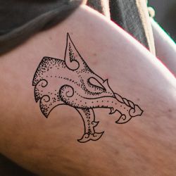 Tattoo éphémère loup viking