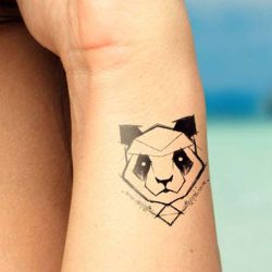 tattoo temporaire panda géométrique