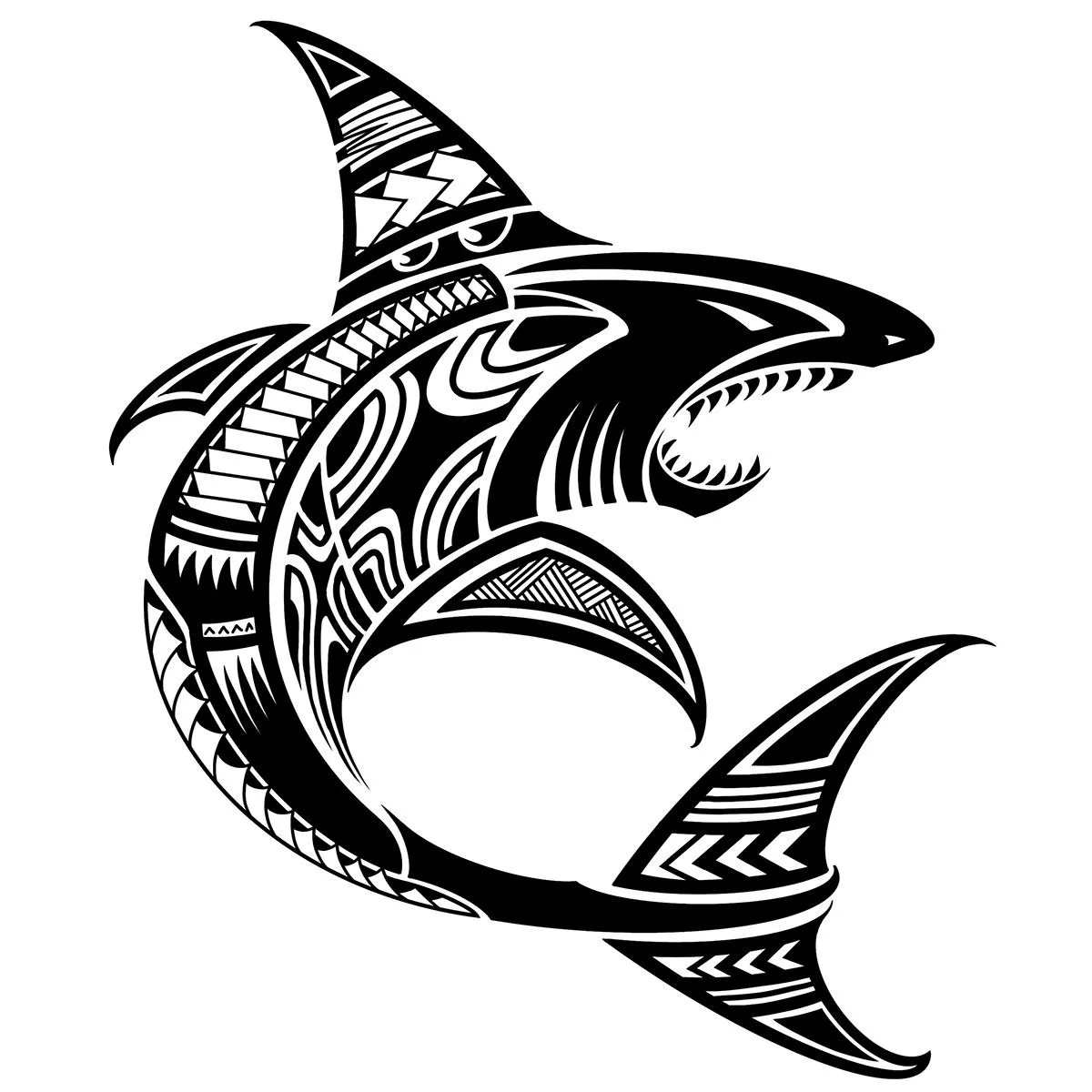 Tatouage éphémère temporaire Requin polynésien | Tattoo Your Style