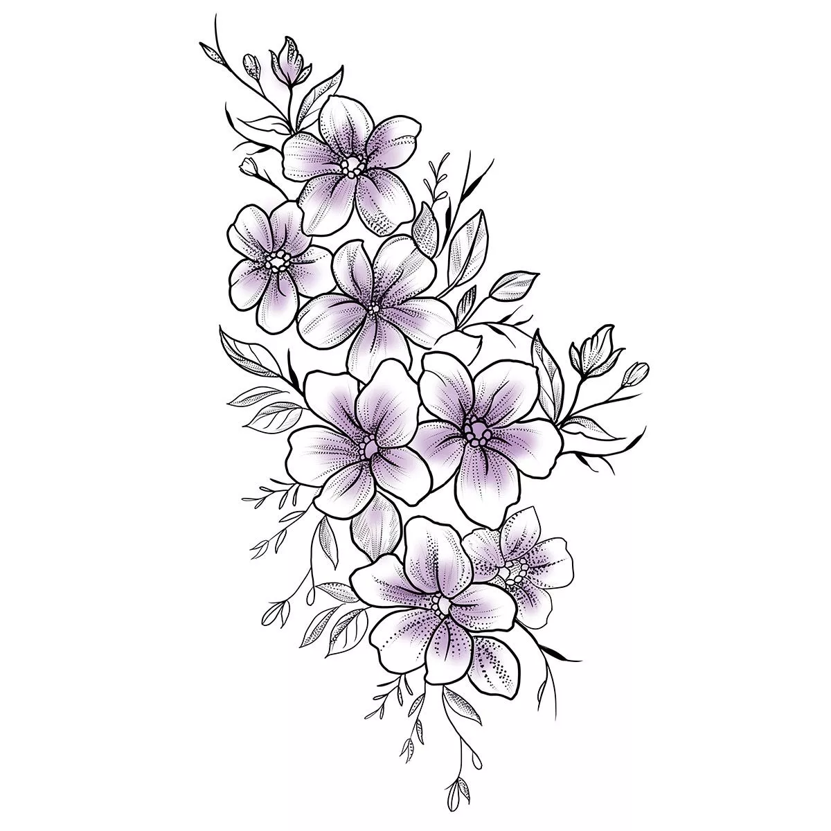 Tatouage éphémère temporaire Violettes | Tattoo Your Style