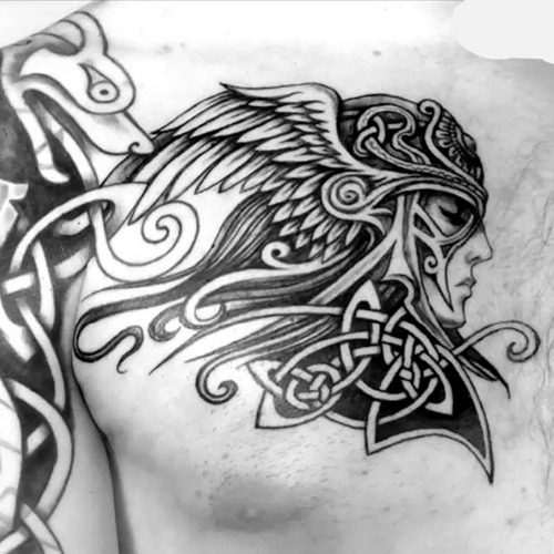 Tatouage Corbeau Viking